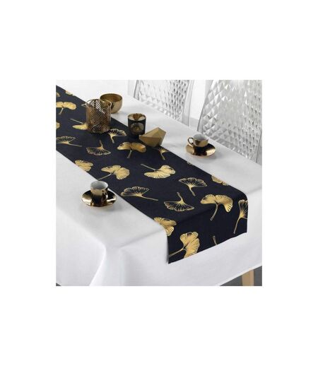 Nappe & Chemin de Table Euphoria 140x250cm Blanc & Noir