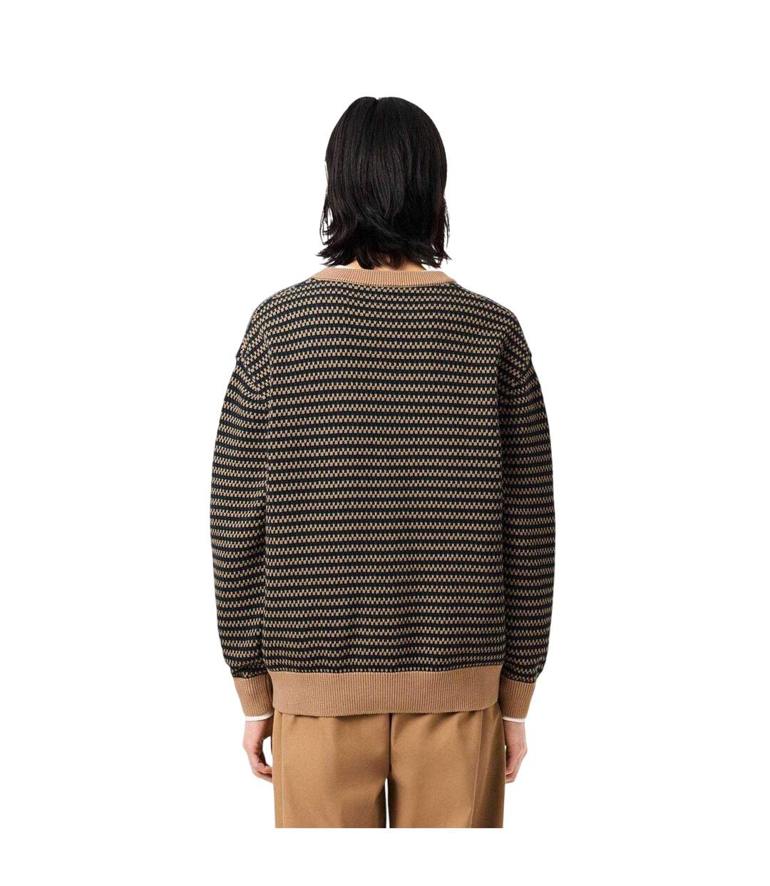 Homme Cardigan Jacquard Marron Lacoste-3