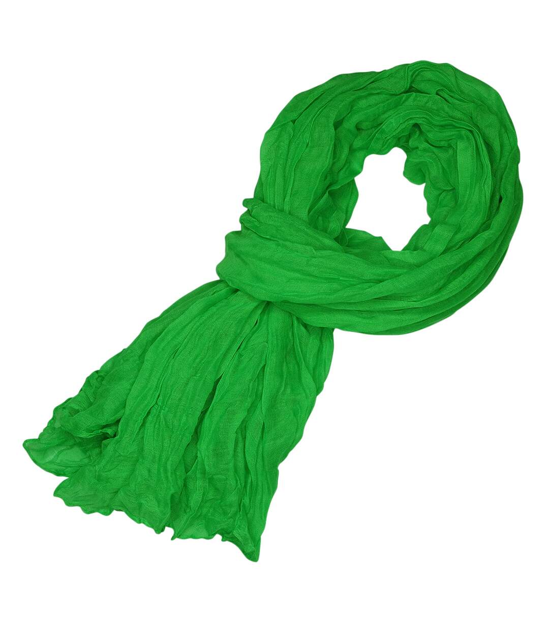 Cheche froissé uni écharpe foulard Homme Femme-1