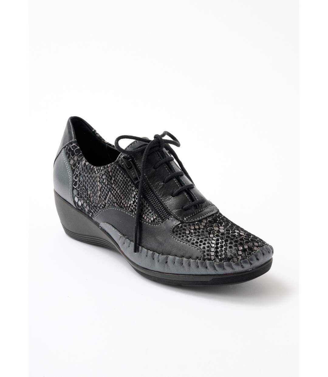 Derbies cuir zippées effet laçage-1