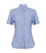 Henbury Womens/Ladies Modern Short Sleeve Oxford Shirt (Blue)