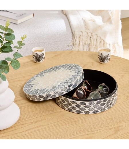 Boîte Déco Ronde Sheila 25cm Gris