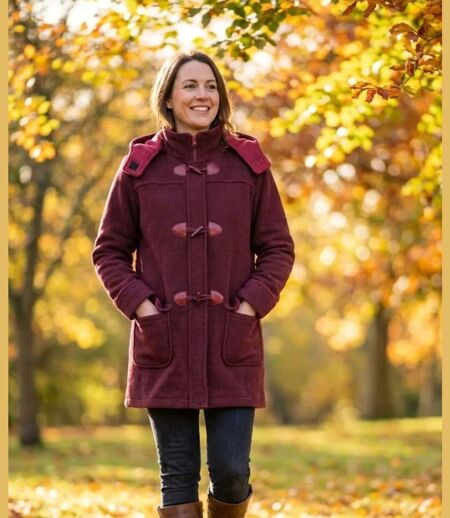 Manteau Polaire Femme style Caban SLOVENIE1B MAYFLOWER – Bordeaux