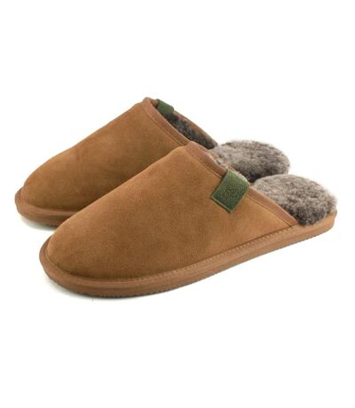 Eastern Counties Leather Mens Tipped Sheepskin Slippers (Chestnut) - UTEL379