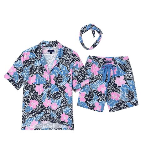 Womens/ladies Palm Print Short Pyjama Set Multicoloured PJ Salvage