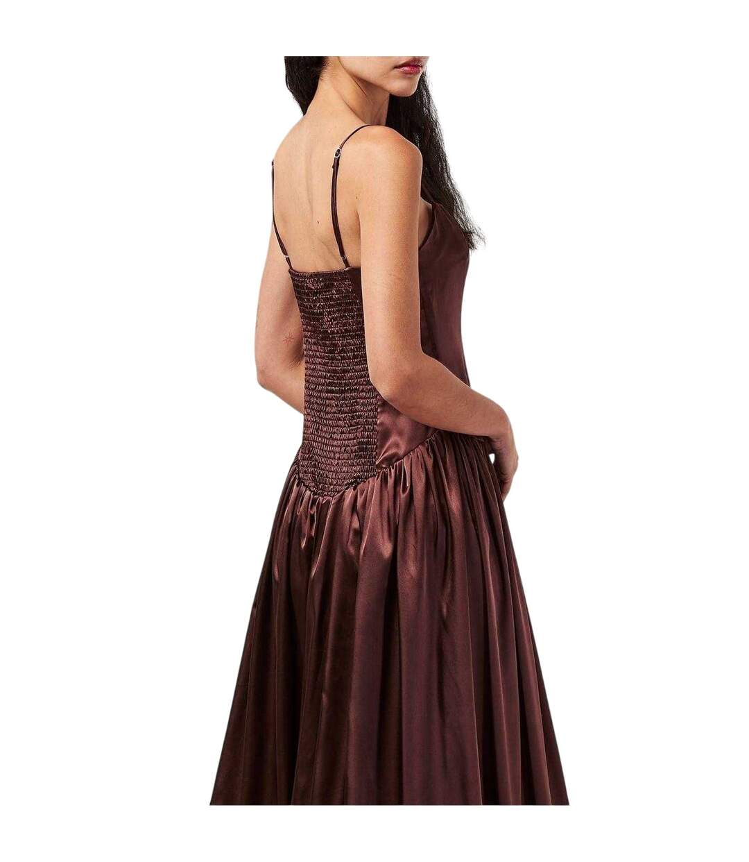 Womens/ladies Alexa Satin Maxi Dress Chocolate AmyLynn-4