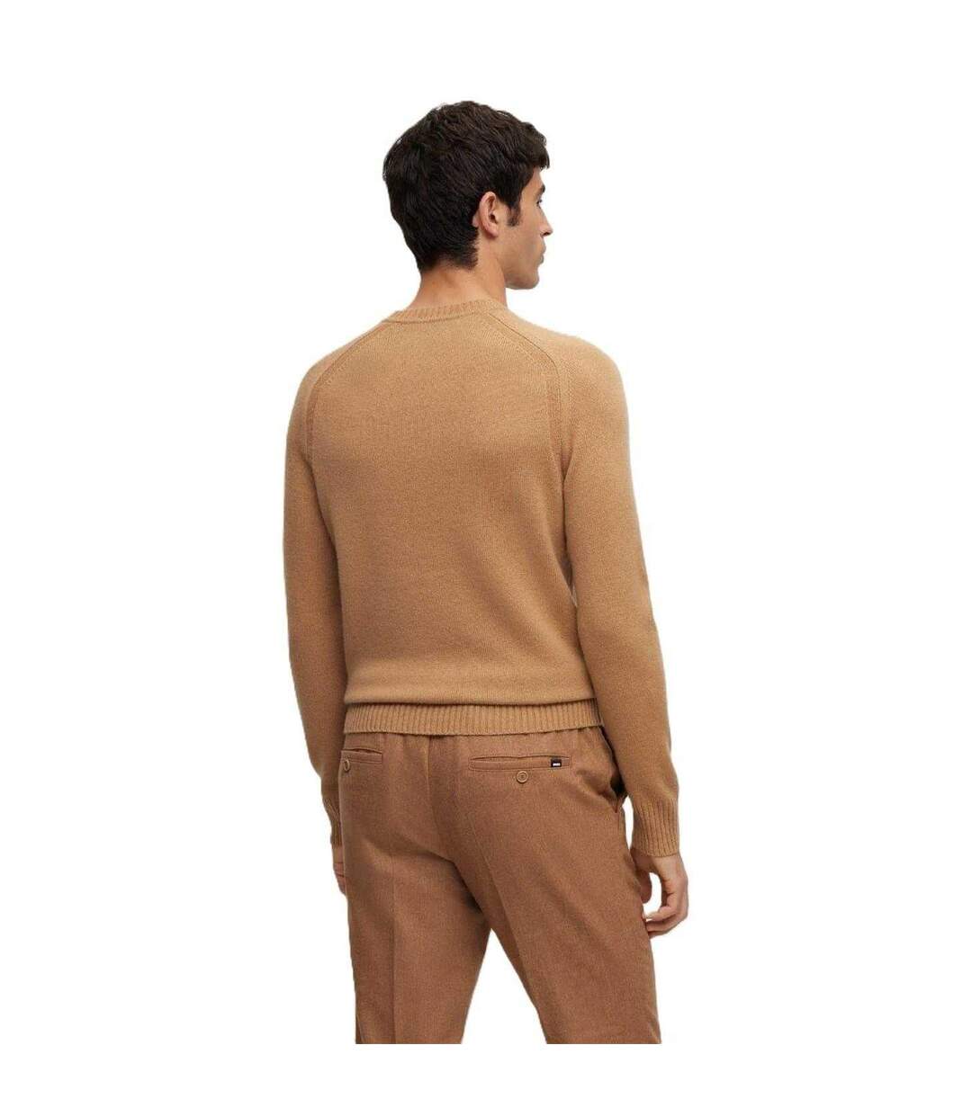 Mens Raglan Long-sleeved Sweater Top Beige Boss-3