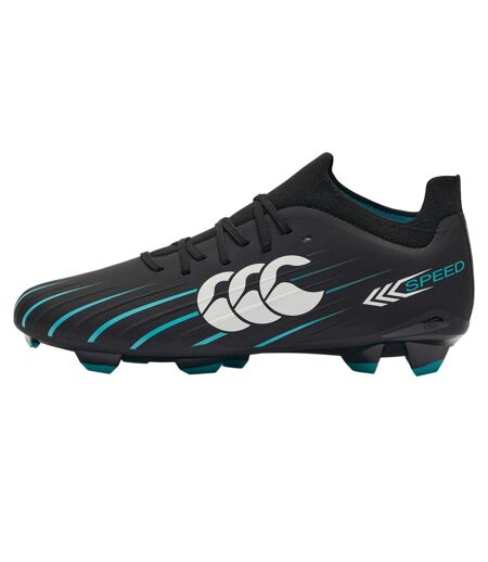 Unisex Adult Speed Falcon Pro 2.0 Firm Ground Rugby Boots Black Green Canterbury