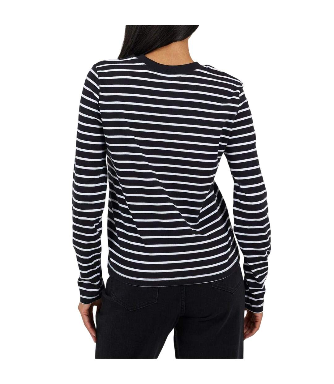 T-shirt Manches Longues Motif/style À Rayures Femme Bleu Marine Crème Brave Soul-3