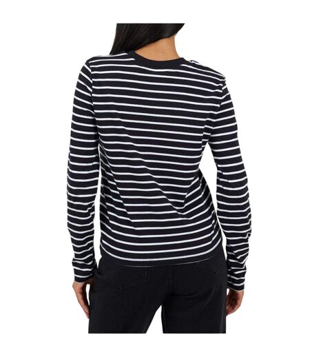T-shirt Manches Longues Motif/style À Rayures Femme Bleu Marine Crème Brave Soul
