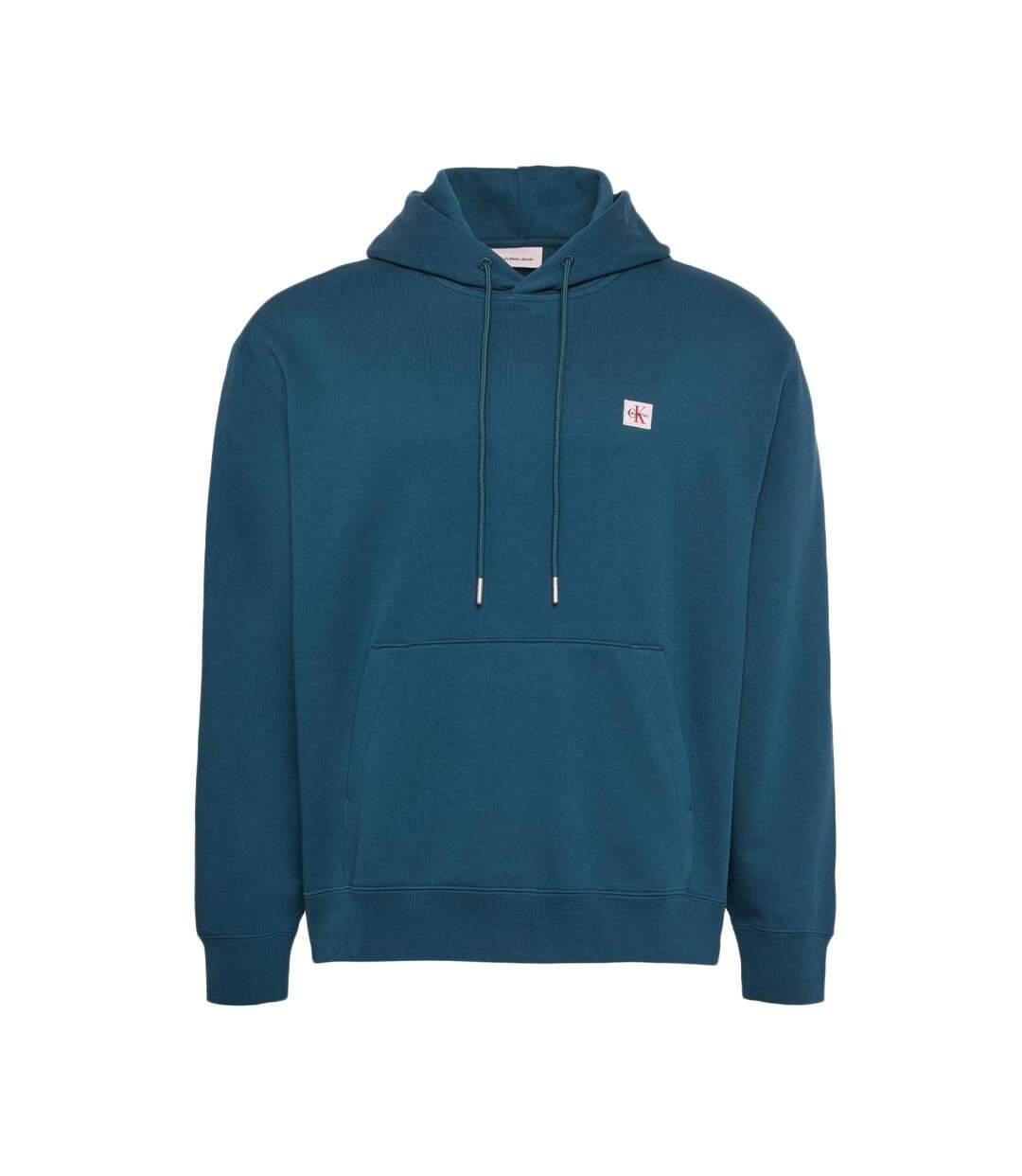 Sweat à capuche bleu homme calvin klein jeans 350terry micro badge-1