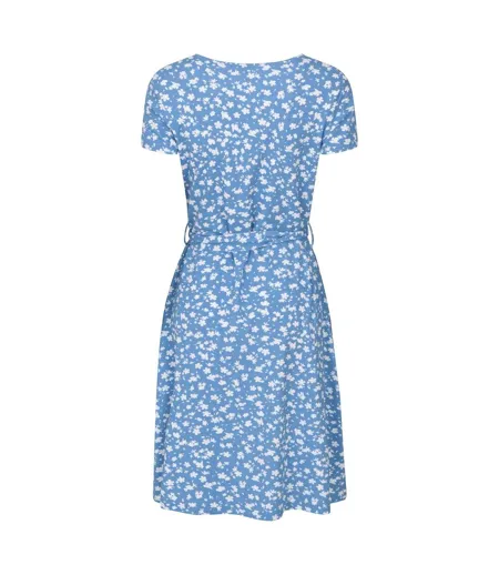 Womens/ladies Santorini Jersey Uv Protection Wrap Dress Blue Mountain Warehouse