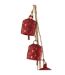 Suspension de Noël Perlée 7 Cloches 45cm Rouge-2