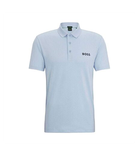 Polo Motif/style Logo Contrasté Homme Violet Boss