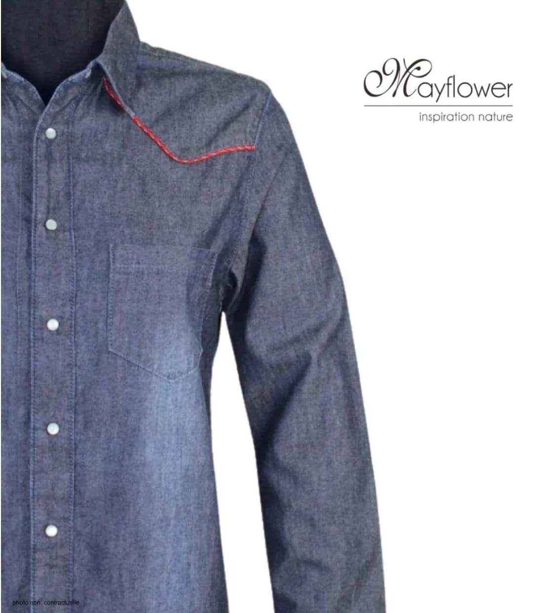 MAYFLOWER DIAMANT1B – Chemisier en jean bleu pour femme : le style western chic et authentique-4