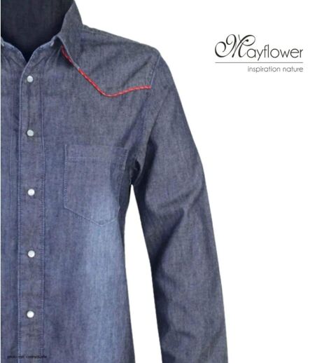 MAYFLOWER DIAMANT1B – Chemisier en jean bleu pour femme : le style western chic et authentique