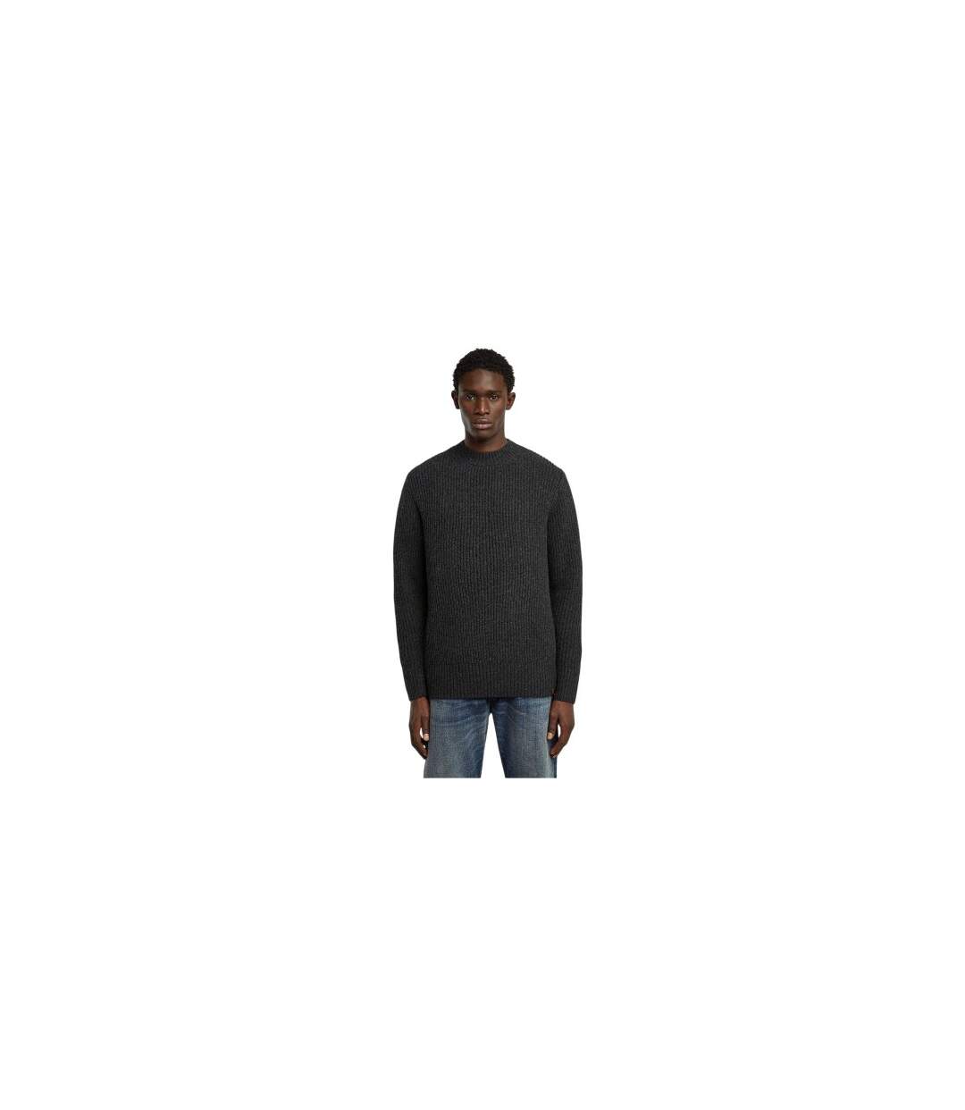 Mens Rib Knit Regular Jumper Grey G-Star-1