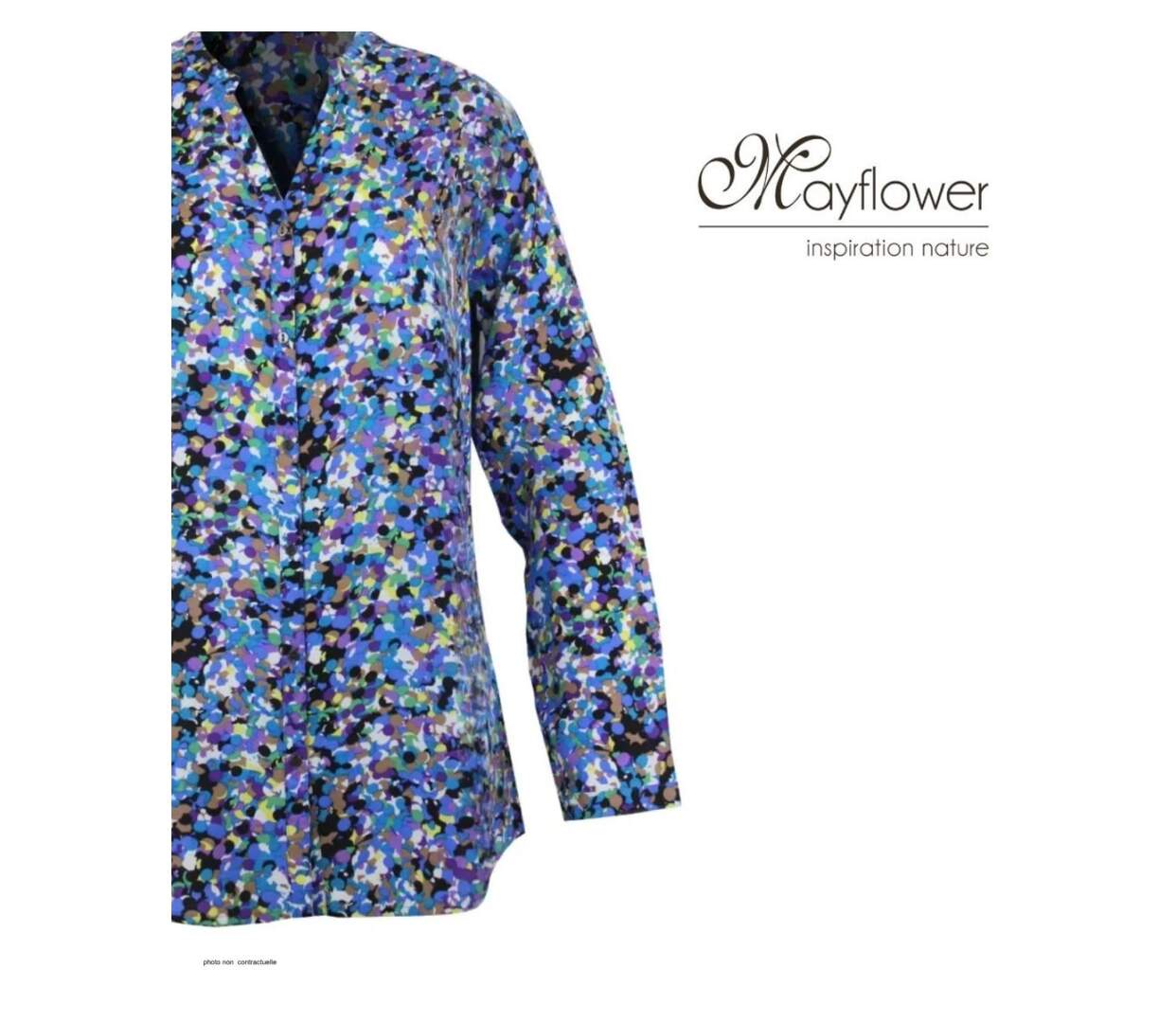 Chemisier Fluide MAYFLOWER CHF3062 à Motifs Imprimés pour un Look Élégant et Coloré-4