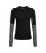 Mens ultra merino wool round neck base layer top black Mountain Warehouse