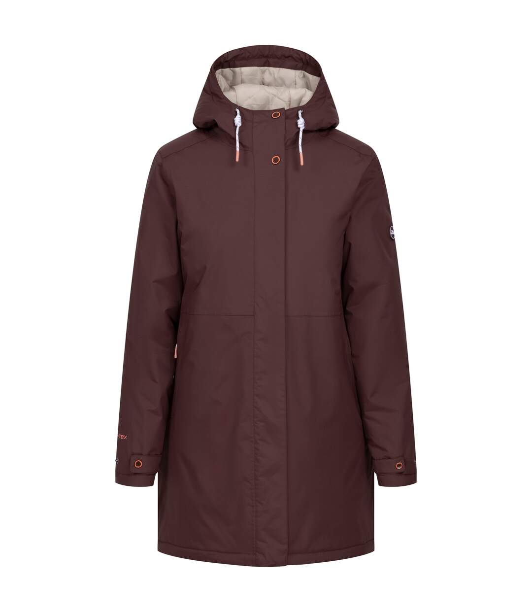 Doudoune Imperméable Unie À Capuche Ajustable Melissa Femme Beige Marron Trespass-2