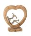Statue Déco en Bois Parent & Enfant 30cm Naturel-1