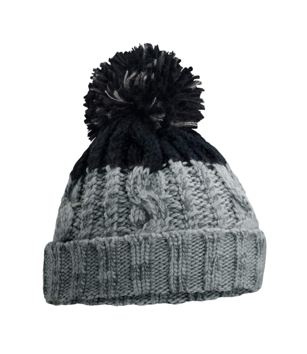 Bonnet Motif/style Contrasté Apres Gris Clair Noir Beechfield-1