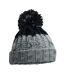 Bonnet Motif/style Contrasté Apres Gris Clair Noir Beechfield-1