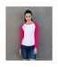 Skinni Fit - T-shirt à manches longues - Femme (Blanc/Rose) - UTRW4731