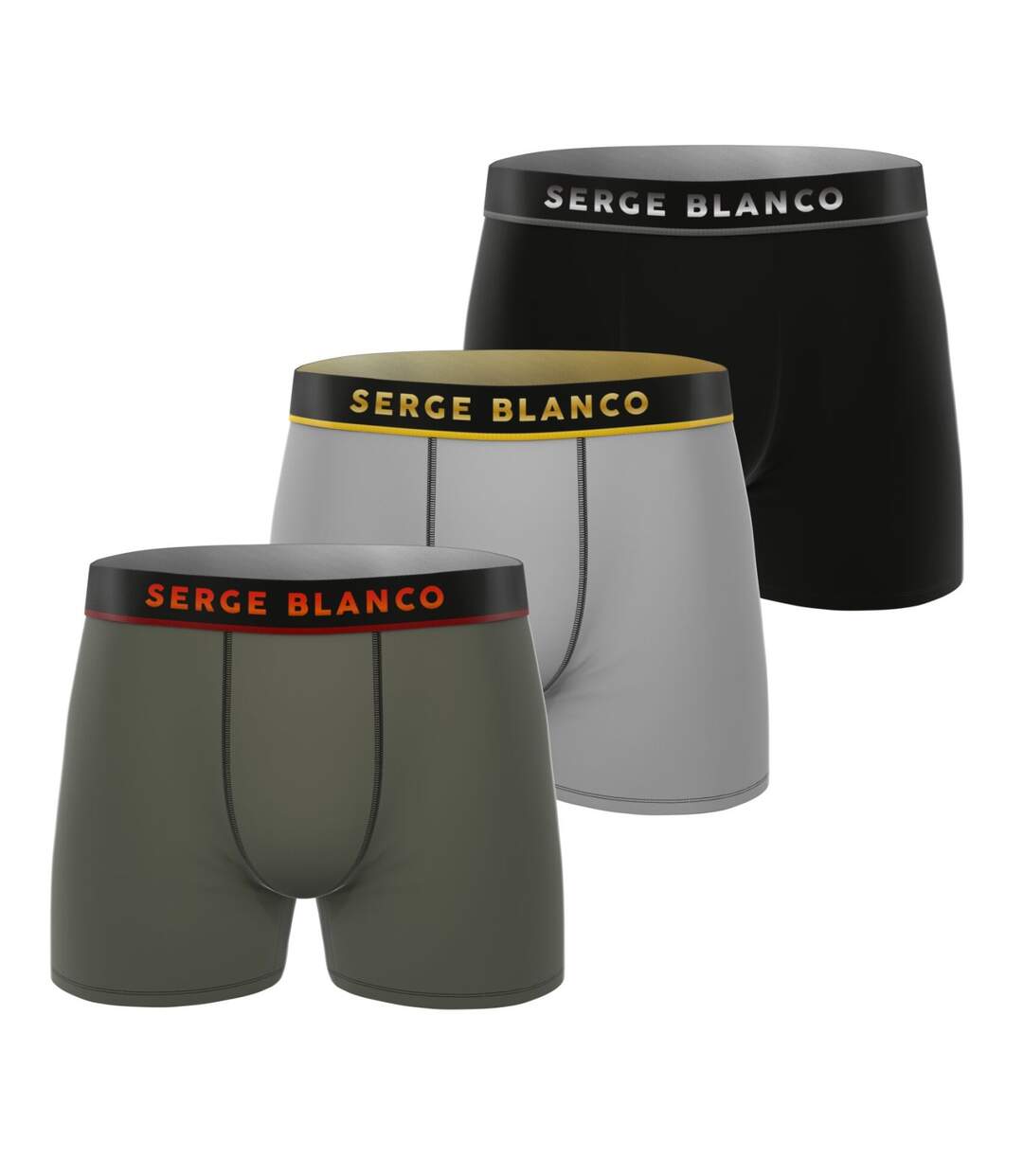 Lot de 3 boxers homme uni modèle Davis Serge Blanco-1