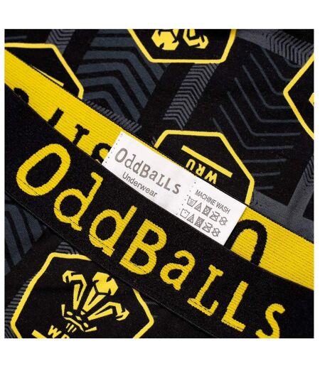 Oddballs Womens/Ladies Alternate Welsh Rugby Union Briefs (Black/Yellow) - UTOB191
