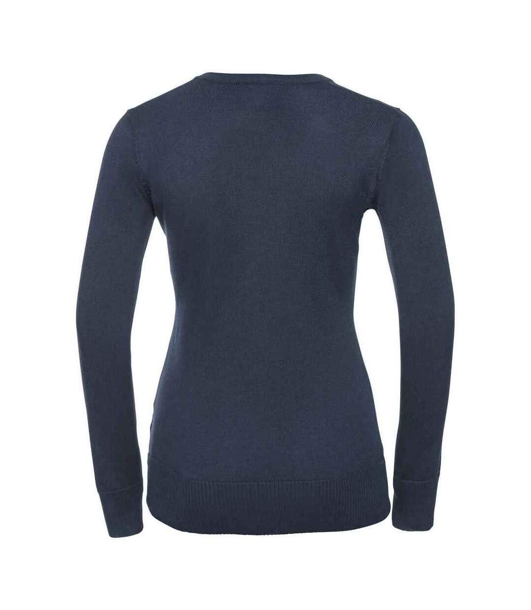 Womens/ladies marl v neck sweatshirt french navy Russell Collection