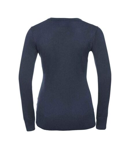 Russell Collection Womens/Ladies Marl V Neck Sweatshirt (French Navy) - UTRW9595