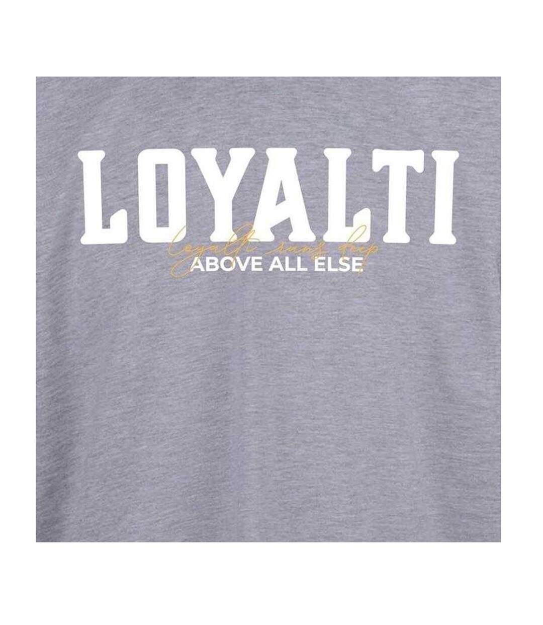 Unisex Adult Text Logo T-shirt Grey Loyalti-3