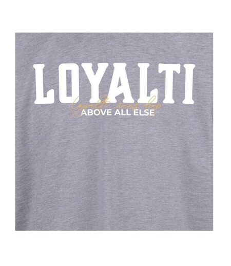 Unisex Adult Text Logo T-shirt Grey Loyalti