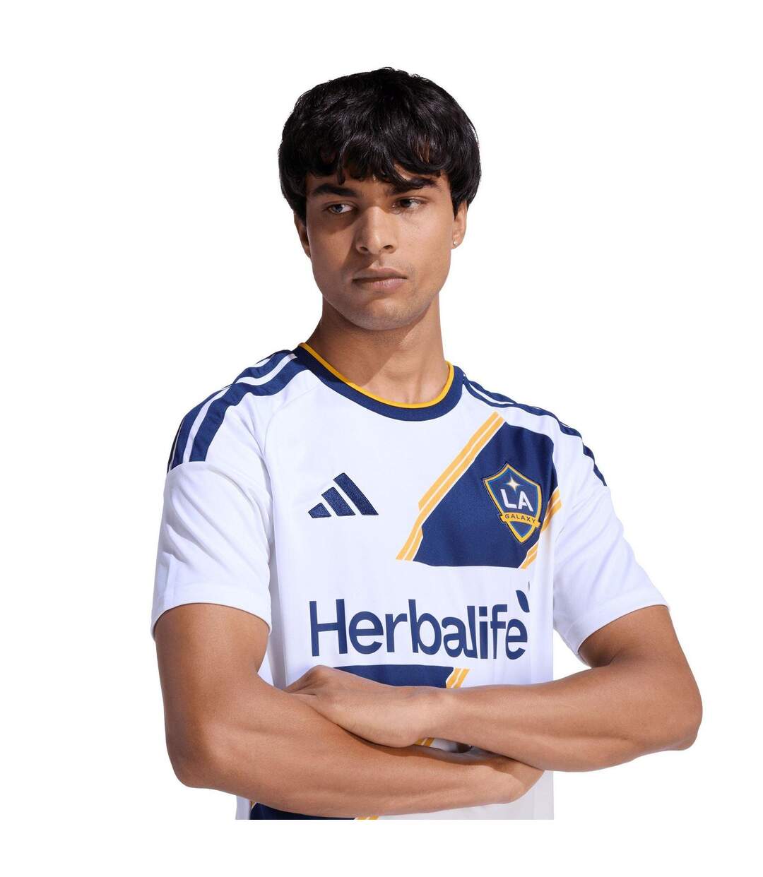 Mens 26/27 Adidas Home Jersey White Blue LA Galaxy-4
