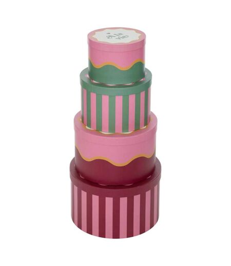 Lot de 4 Boîtes Déco Chéri 25cm Rouge