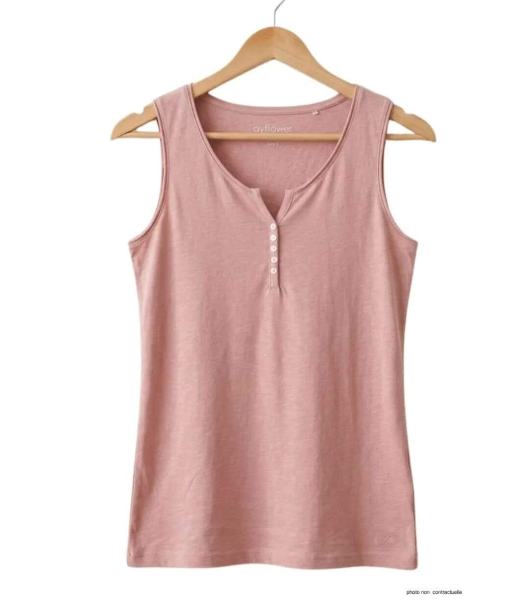 MAYFLOWER M2101A — Débardeur rose femme coton flammé : la douceur d'un style estival raffiné-2