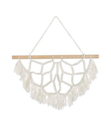 Déco Murale à Suspendre Demi Mandala 60cm Blanc
