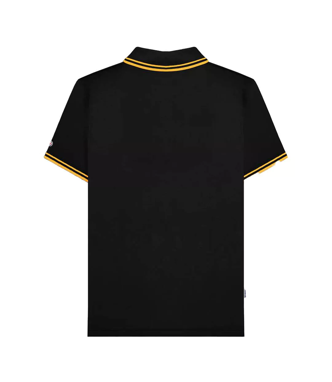 Polo Motif/style Rayure Contrastée Sur Bord Homme Noir Jaune Or Lambretta-2