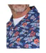 Chemise Manches Courtes Motif/style Floral Hawaii Homme Bleu Marine Raging Bull-4