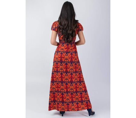 Robe longue chic et féminine MARBELLA motif ethnique baroque Coton Du Monde