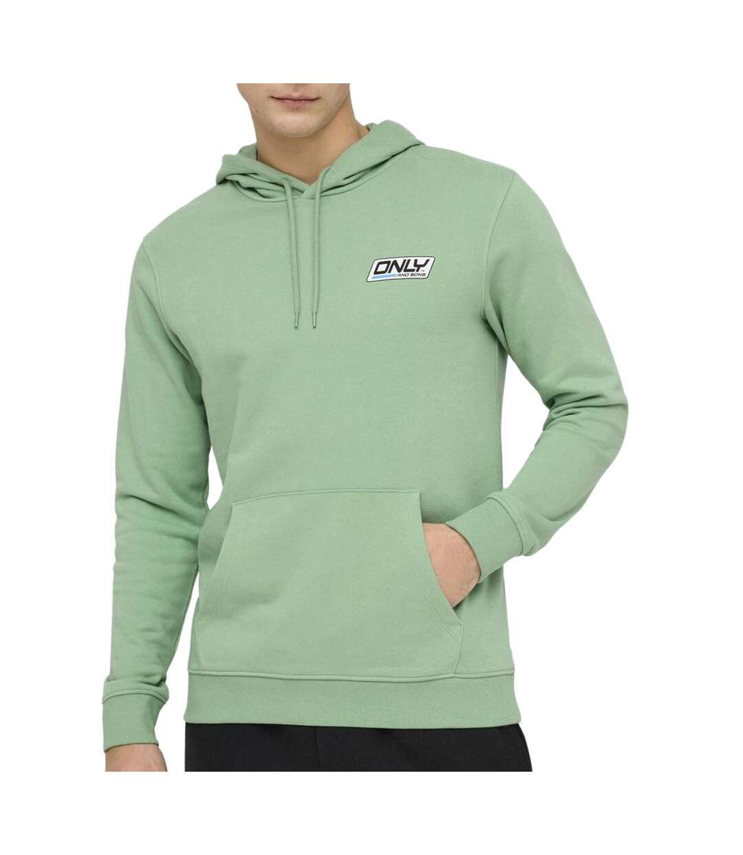 Sweat vert homme only & sons print logo-1