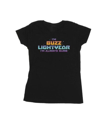 Disney T-shirt en coton Femme/Ladies Lightyear Always Sure Text (Noir) - UTBI29225