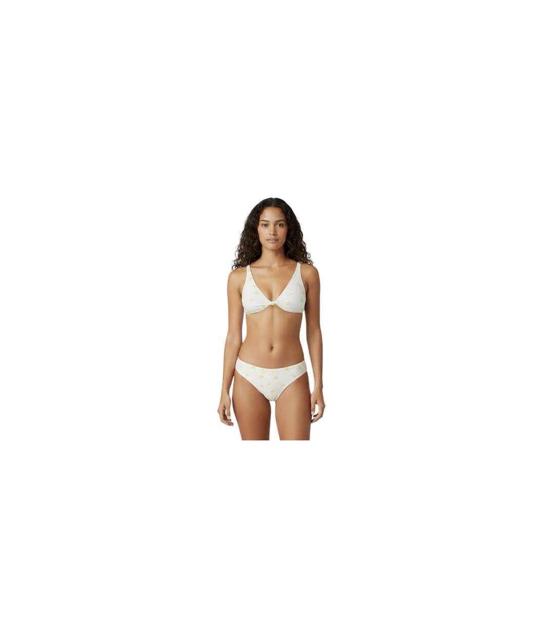 Womens/ladies Lemon High Waist Tanga White Yellow Jack Wills-1