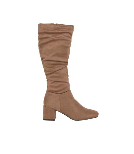 Womens/ladies kaya ruched knee-high boots taupe Dorothy Perkins