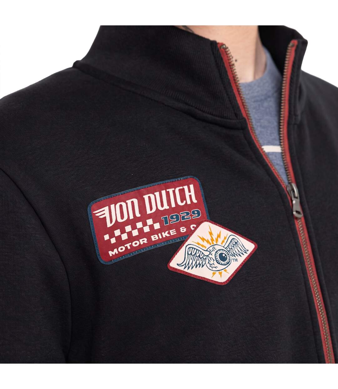 Sweat zippé en molleton avec écusson Wyatt Vondutch-3