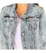 Worn effect denim jacket with button closure G50654CR woman