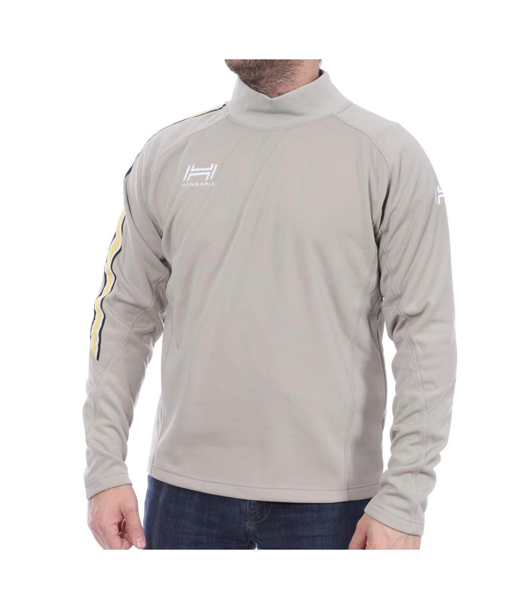 Sweat gris/jaune homme Hungaria Training Pro 15 - L