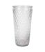 Vase Déco en Verre Relief Losange 23cm Transparent-1
