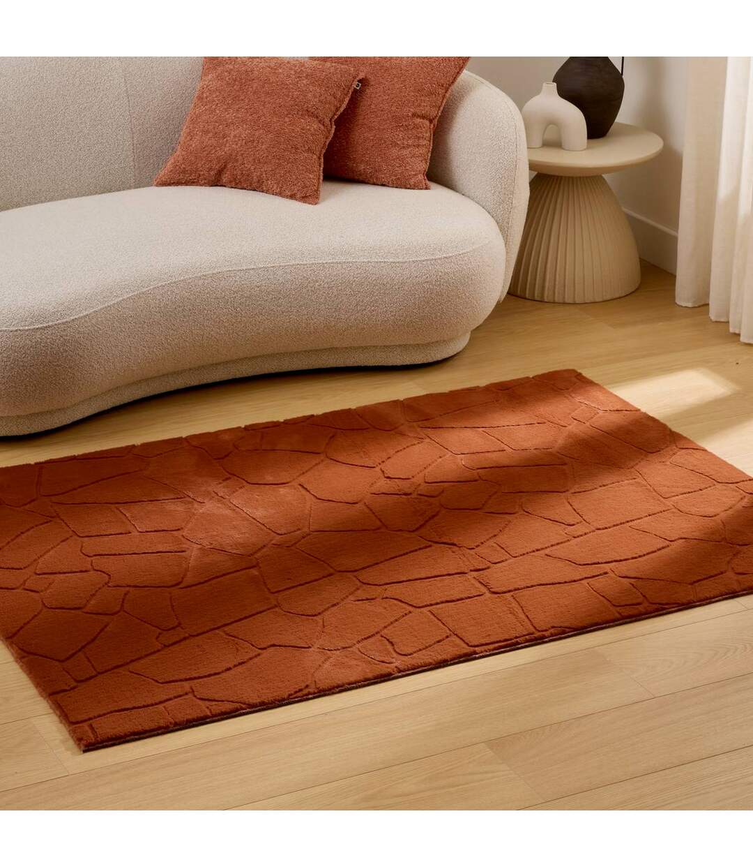 Tapis Imitation Fourrure Onina 60x90cm Ambre-4